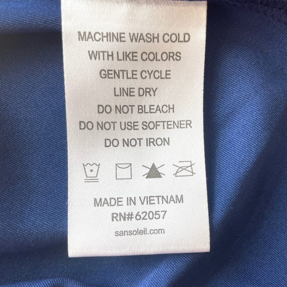 Blue Long Sleeve Zip Polo Shirt - Picture 7 of 7